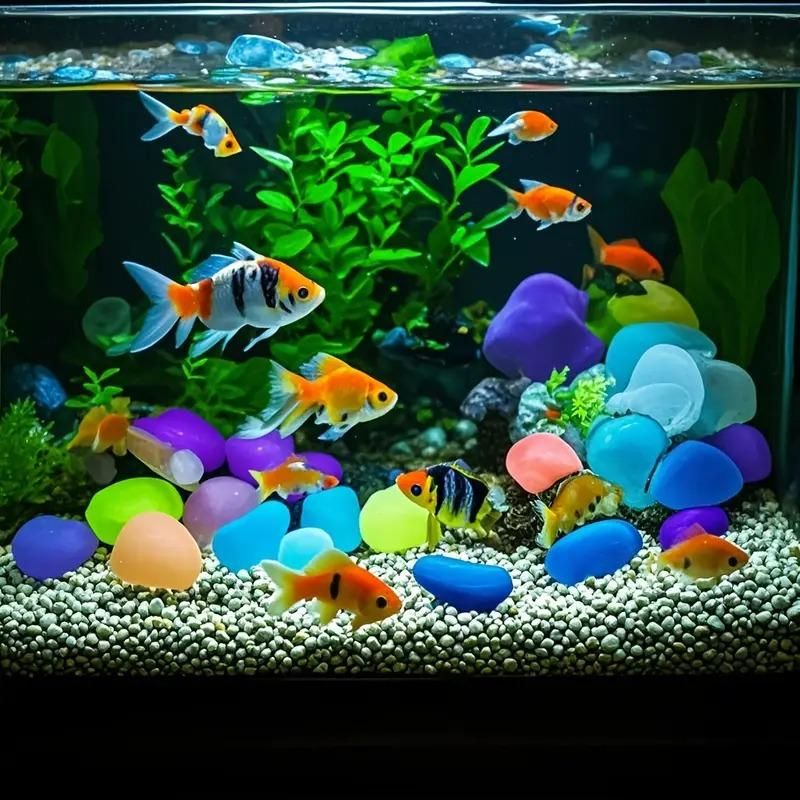 100pcs Artificial Mixed Color Glow Stones Fluorescent Rocks For Home Decor