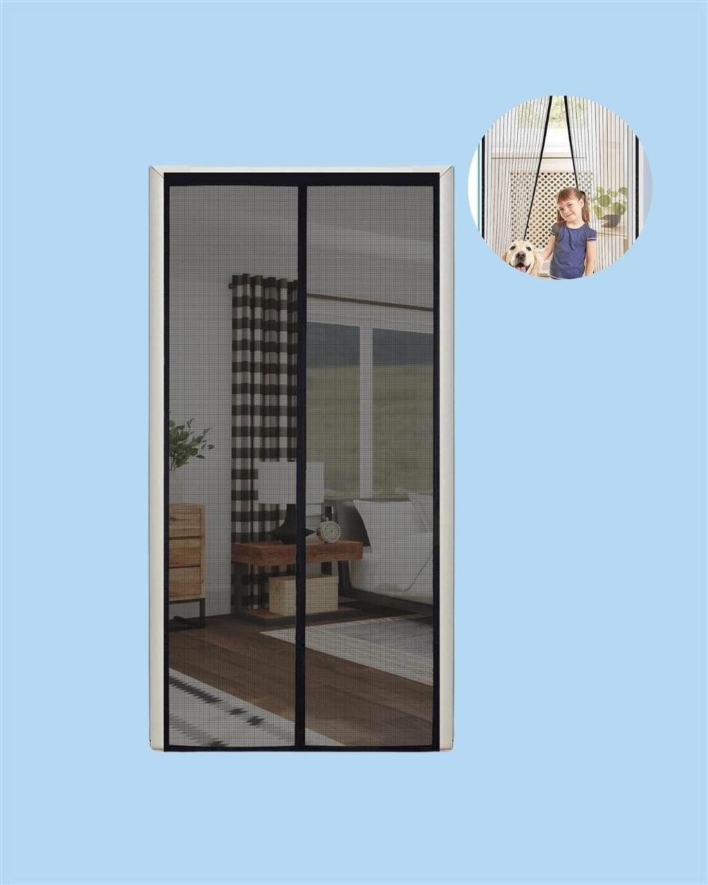 Door Curtain-Mesh Screen Net Home Magnetic Foldable Anti Mosquito Door Curtain- NitZ