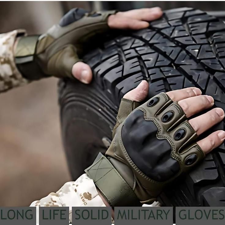 Non-Slip Half Finger Rubber Knuckle Motorcycle Gloves-NitZ