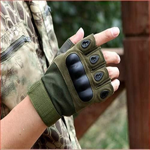 Non-Slip Half Finger Rubber Knuckle Motorcycle Gloves-NitZ